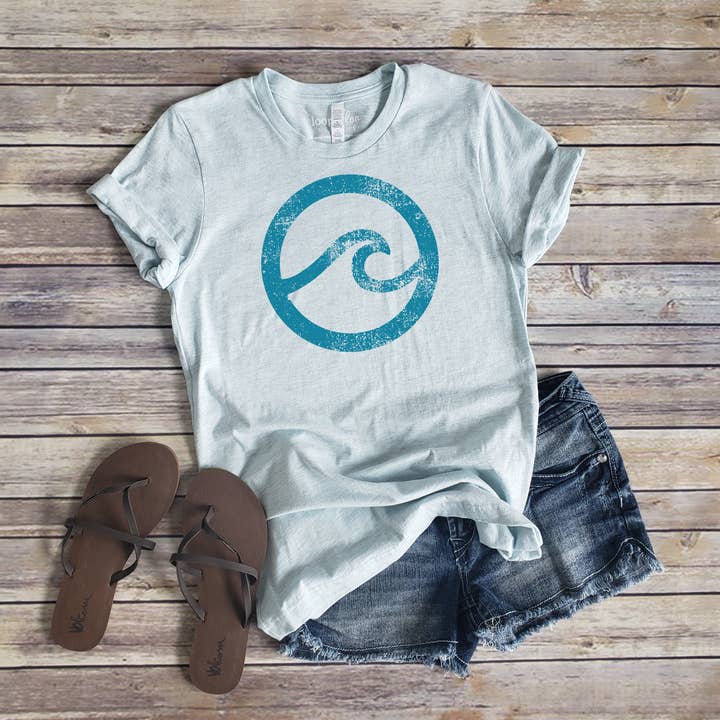 MINIMALIST WAVE TEE | OUTDOOR | SIZES XS-2XL for wholesale by Loopty Loo Designs