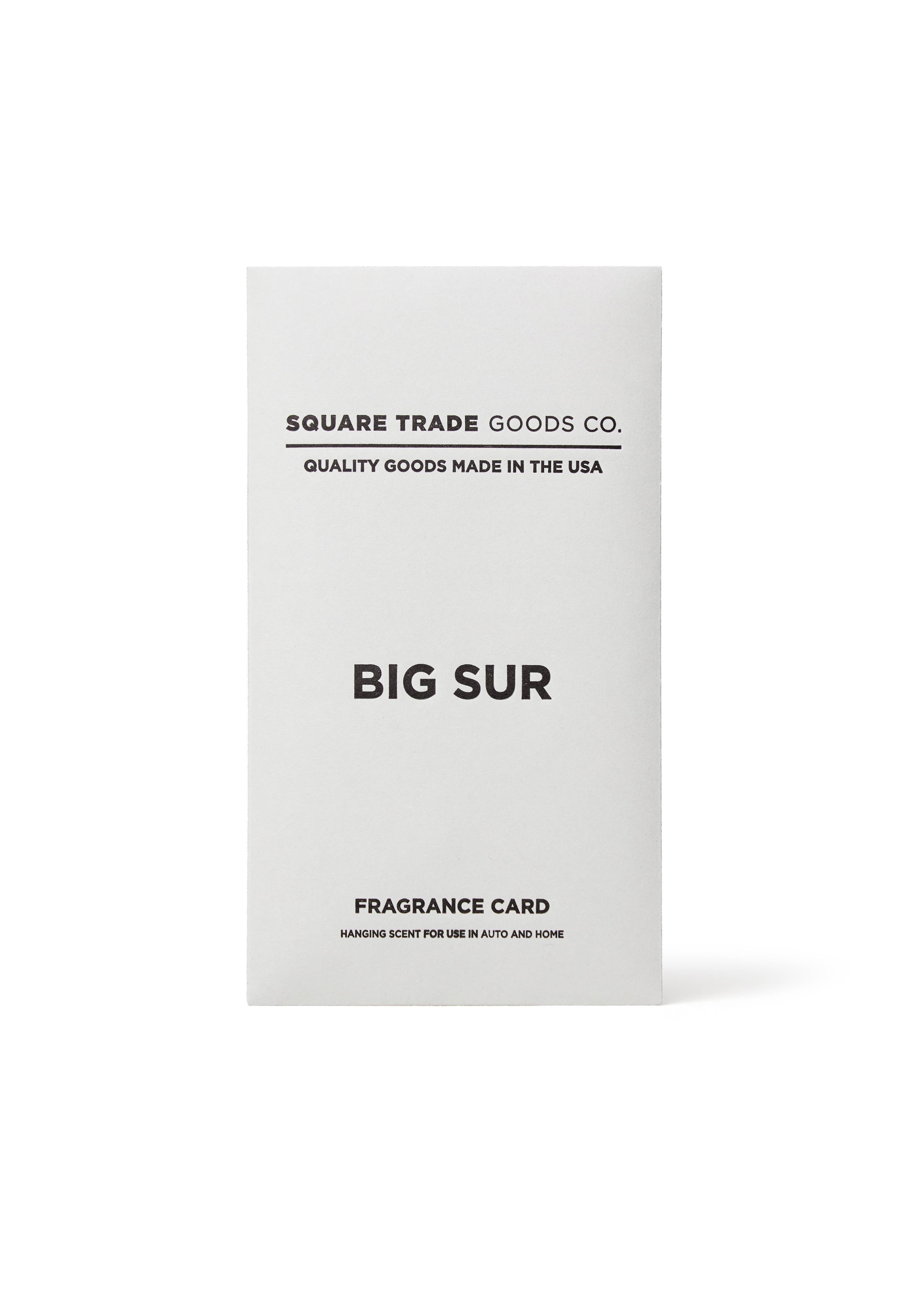 Square Trade Goods Co - Wholesale Car Freshener - Unisex - Big Sur Fragrance Card1