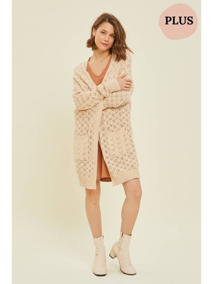 Heyson - Wholesale Cardigan - Women's - ESW1068P SOFT OPEN-FRONT SWEATER CARDIGAN