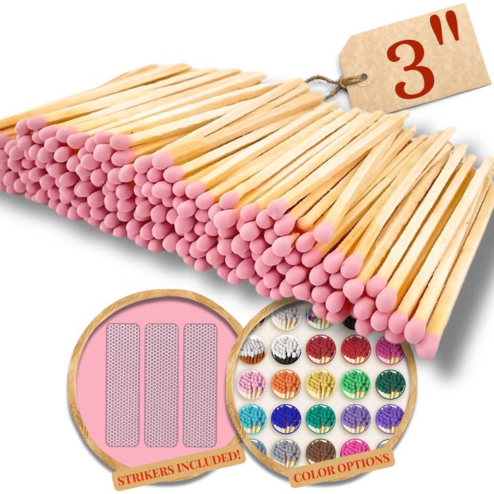 Matches USA - Wholesale Matches - 3" Color Wooden Safety Matches Match Bulk2
