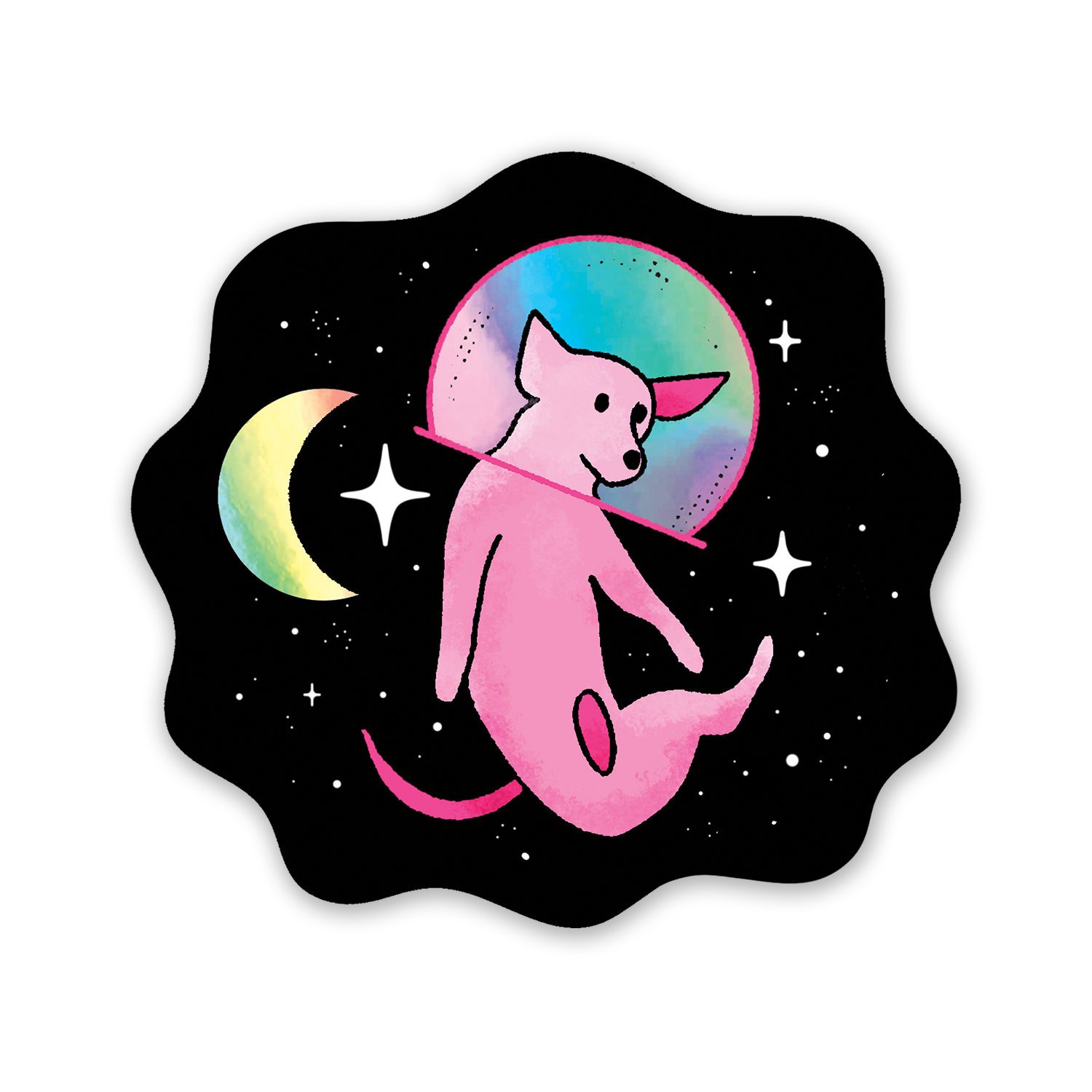Wildkat Studio - Wholesale Sticker - Space Dog Holographic Sticker3