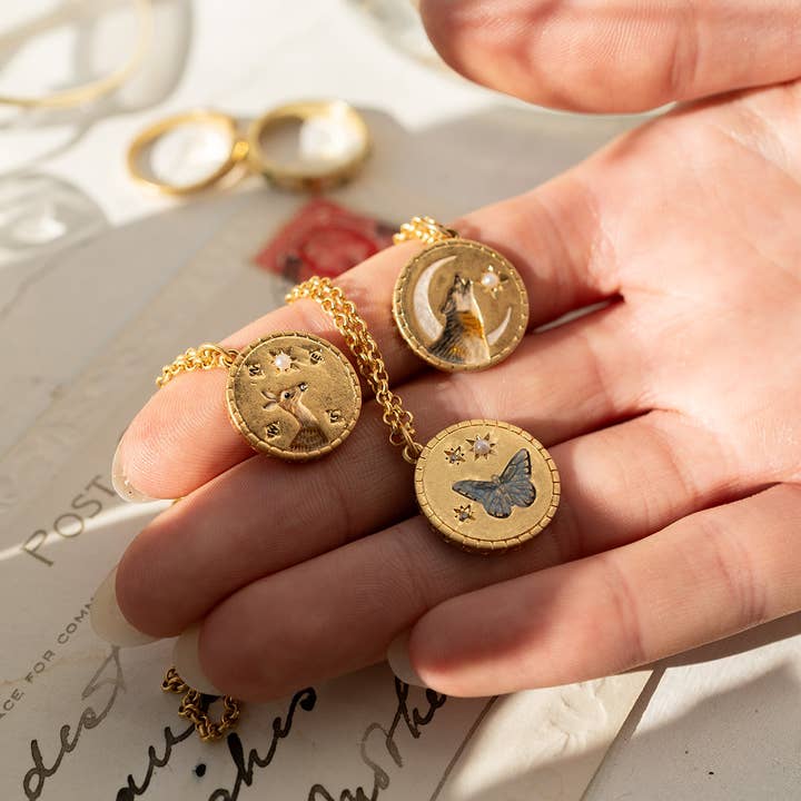 Fable England – wholesale Pendant/charm necklace – FABLE Deer Spirit Guide Pendant Necklace