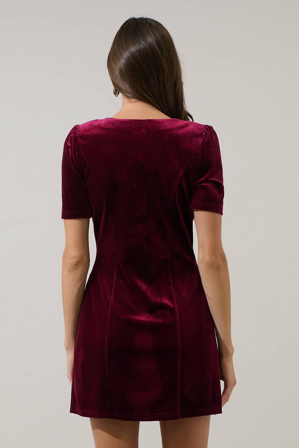 Sugarlips - Wholesale Dress - Women's - Jackson Velvet Button Mini Dress1