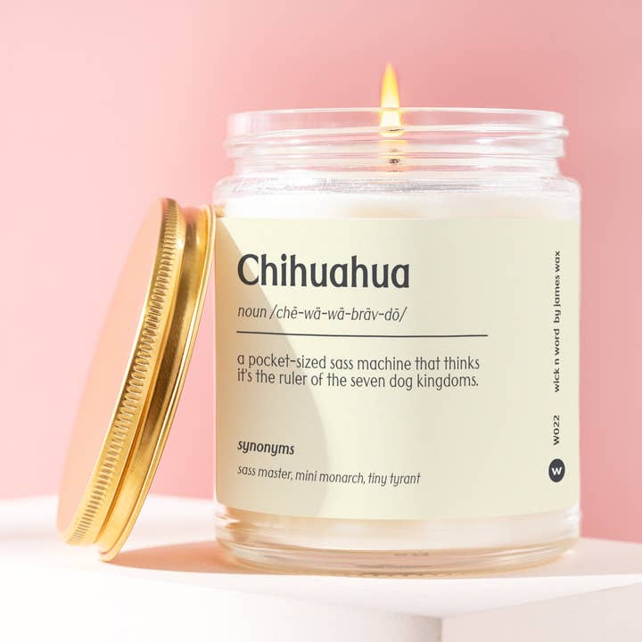 Custom Chihuahua Gift Chihuahua Definition Candle Gift For Chihuahua Owners Chihuahua Lover Funny Surprise Gift Holiday Gift W022 and other Purchase Wholesale chihuahua clothing. Free Returns & Net 60 Terms on Faire trending on Faire.
