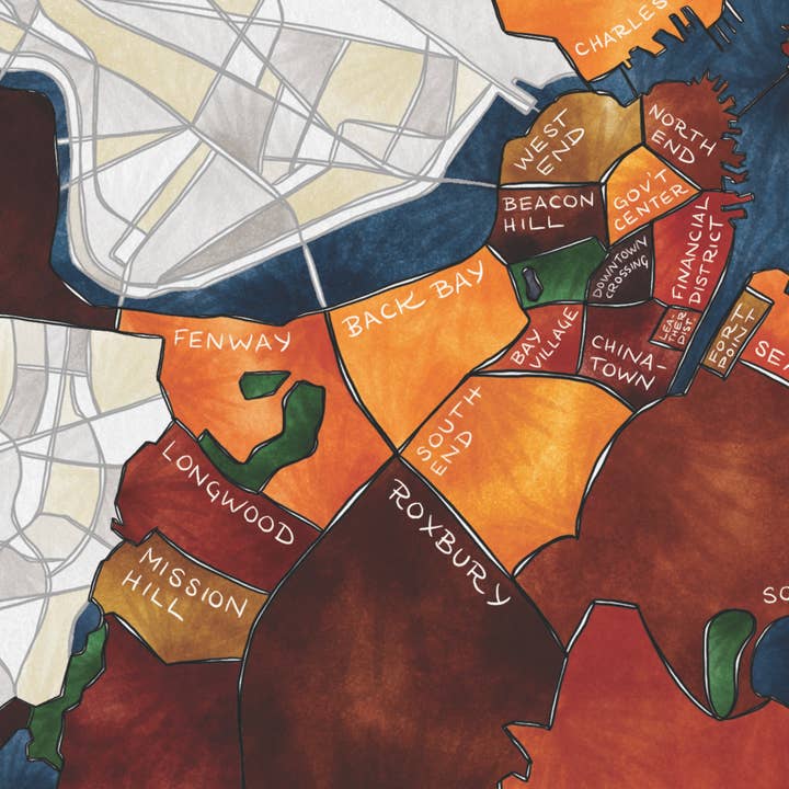 Terratorie Maps + Goods – Großhandel Grußkarten für den Alltag – Boston Neighborhoods Karten-Grußkarte1