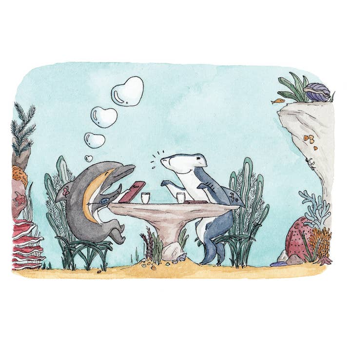 Erlenmeyer Art - Wholesale Love card - Reef Romantics - Greeting Card2