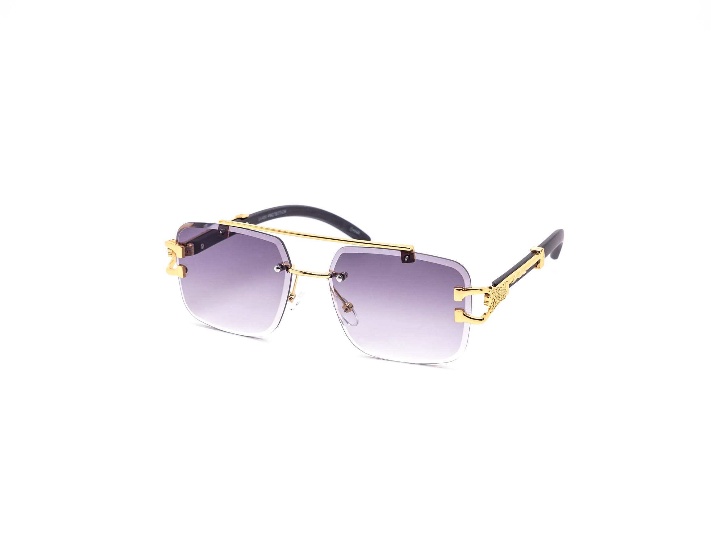 Still Friday - Wholesale Sunglasses - Women's - Chic Rimless Gradient Snake Miter-cut Aviator Sunglasses6