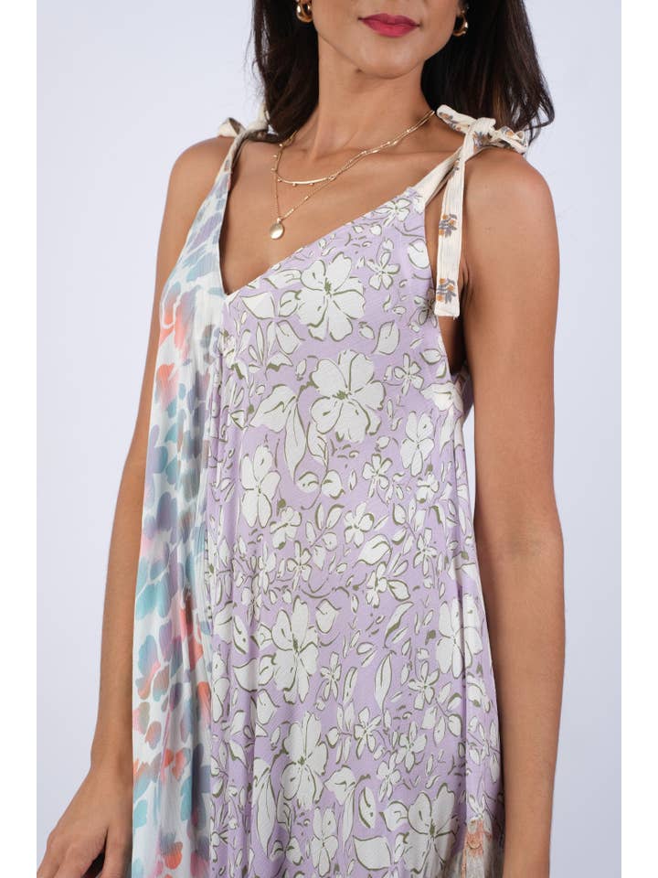 Sacred Threads - Wholesale Jumpsuit - Women's - Rosy Mosaic Patchwork Summer Romper