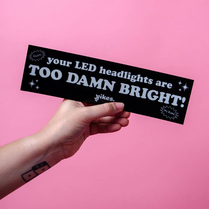 Yikes Design - Wholesale Sticker - LED Headlights Bumper Sticker/Magnet4