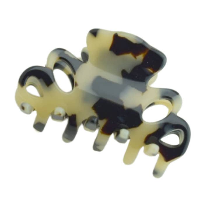 Pince à cheveux flexible en celluloïd French Amie Orchids, petite taille de 2 po, faite à la main pour la vente par Parcelona