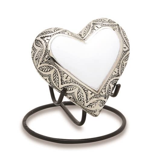 Grecian White Keepsake Heart for wholesale by UrnsDirect2U