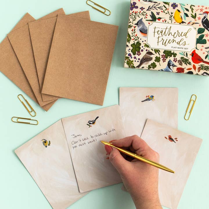 1canoe2 | One Canoe Two Paper Co. - Wholesale Stationery/Notecard Set - Feathered Friends Birds Flat Note Set