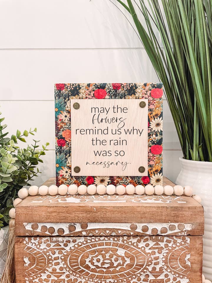 Wildflower Quote Wood Sign, Floral Inspirational Quote Sign for wholesale by Willie & Dolly Designs