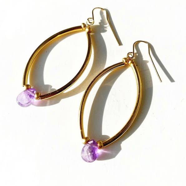 Etymology Jewelry - Wholesale Hoop Earrings - Crystal Hoop Earrings- Crystal Boho Jewelry - Delicate Hoops