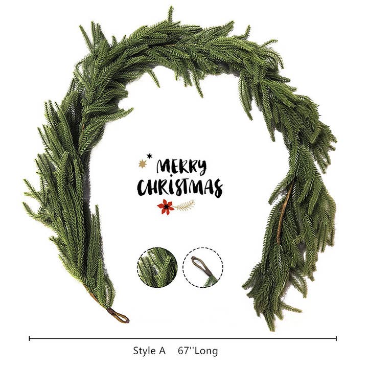 Sweet Home Deco - Wholesale Christmas Decoration - 67‘’Long Real Touch Pine Garland, Christmas Pine Evergreen