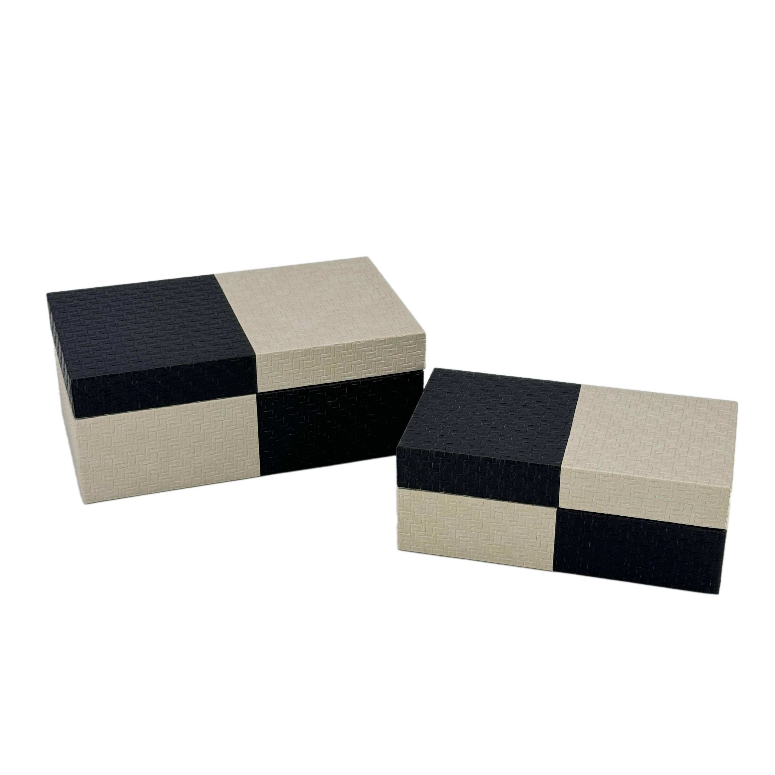 Galt International Company - Vente Boîtes décoratives - Coffret décoratif bicolore en cuir végétalien15