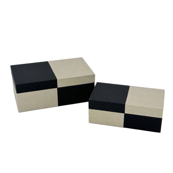 Galt International Company - Vente Boîtes décoratives - Coffret décoratif bicolore en cuir végétalien15