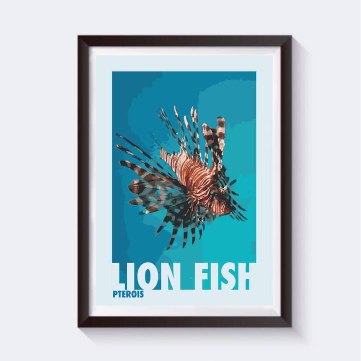 Poisson-lion Faune océanique Impression pour la vente par 2 Sisters