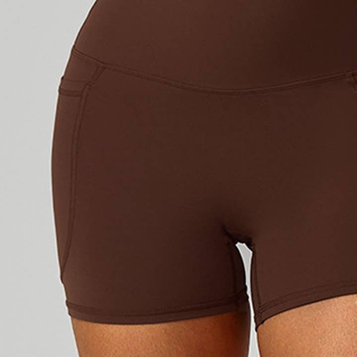 Sodalemon - Wholesale Athletic Shorts - Women's - Women High-Waist Quick-Dry Pocket Yoga Shorts21