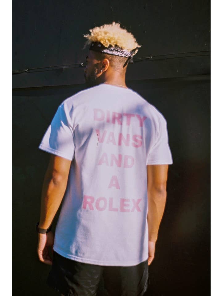 SURF CLUB - Wholesale Screen Printed T-Shirt - Unisex - Motto Tee (Dirty Vans And A Rolex)3