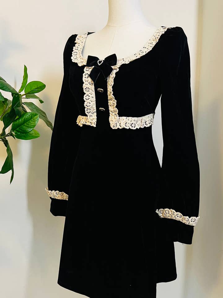 Witchwood Bags - Wholesale Dress - Women's - Sabrina - Luscious 60s style Velvet mini dress READY TO SHIP8