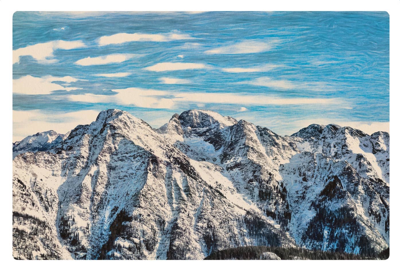 Sticker Art - Wholesale Sticker - Rugged Snowy Winter Mountains Outdoor Nature Sticker0