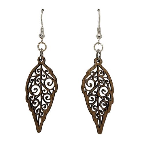 Gota de filigrana por atacado de Al Wood Earrings