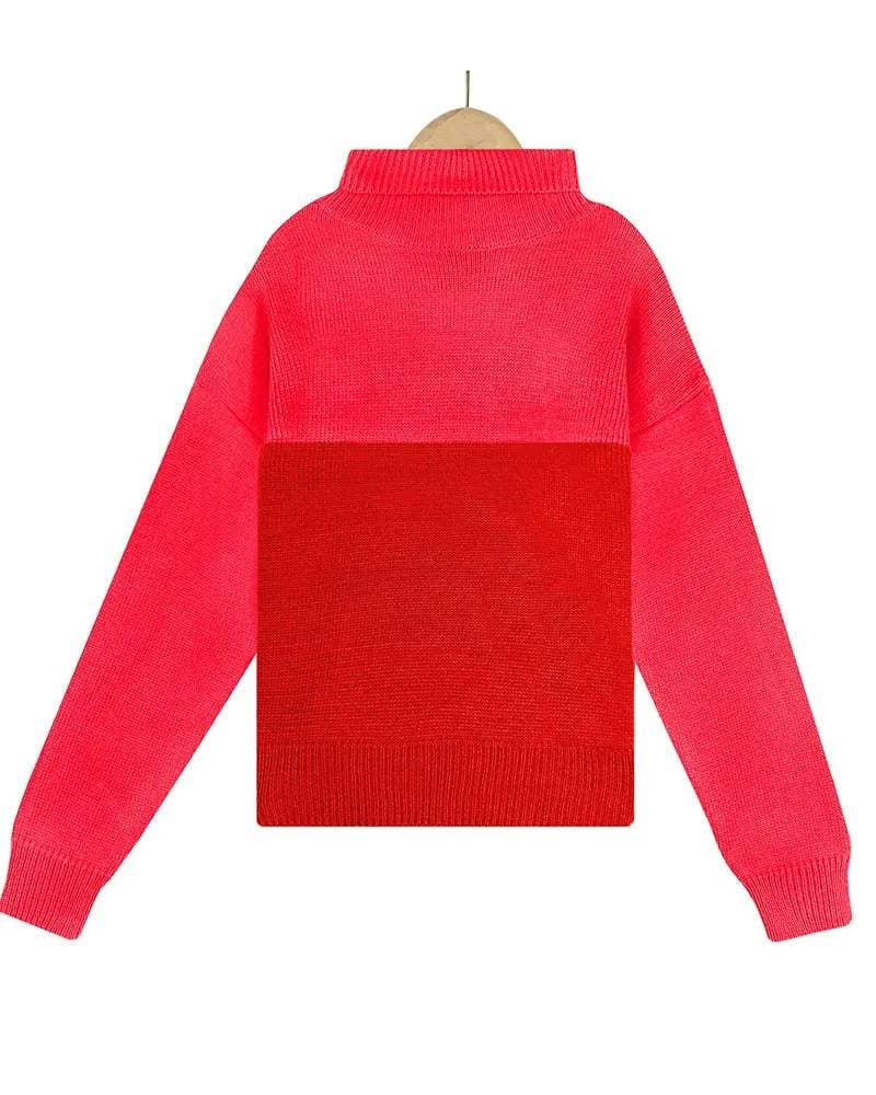 Fashion Combination – Pulôver - Mulher por atacado – Camisola de malha de manga comprida colorblock11