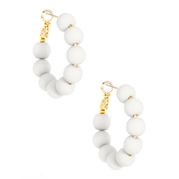 ZENZII Jewelry - Wholesale Hoop Earrings - Small Matte Beaded Resin Hoop Earring Jewelry4
