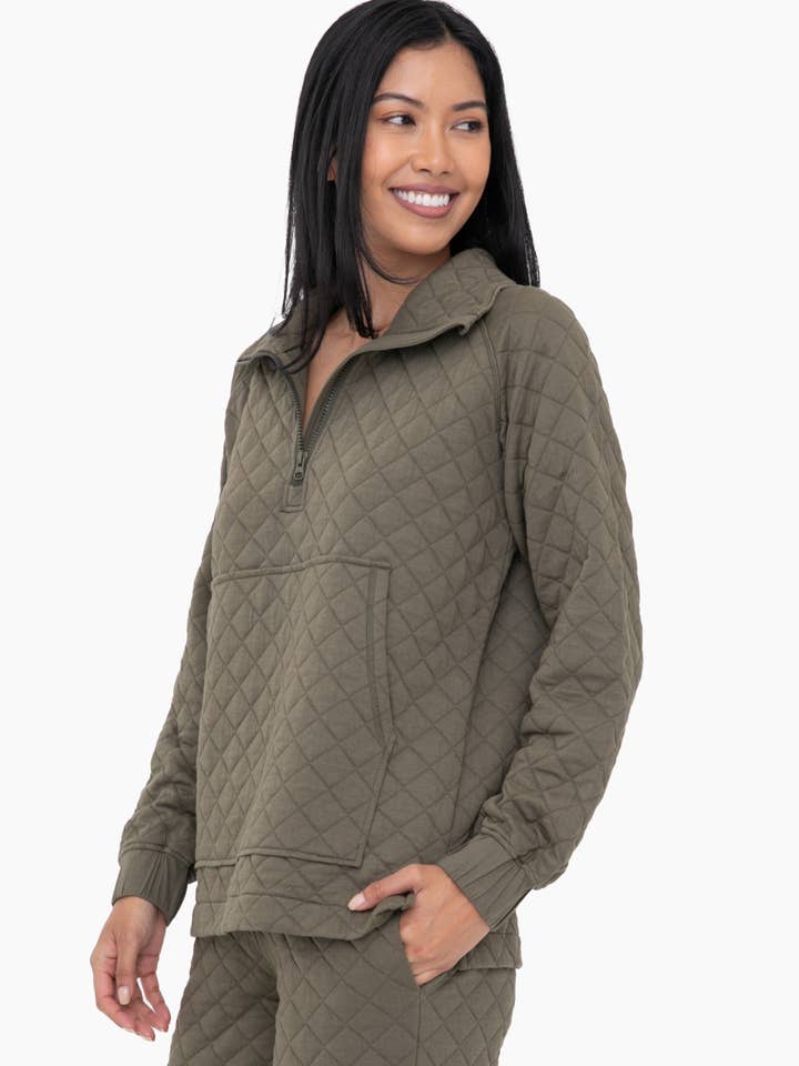 Mono B - Wholesale Sweatshirt - Women's - Cozy Quilted Jersey Pullover