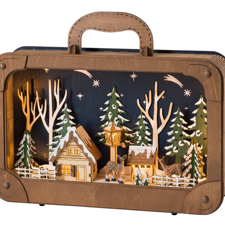 Diorama LED « Paysage d’hiver dans une valise » pour la vente par HGD