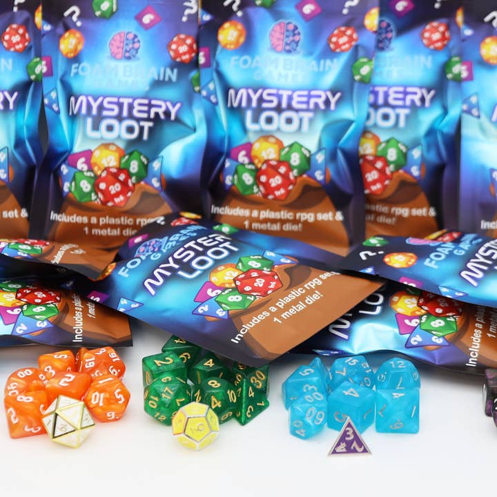 Foam Brain Games - Wholesale Dice - Mystery Loot: Plastic RPG Dice Set & Bonus Metal Die16