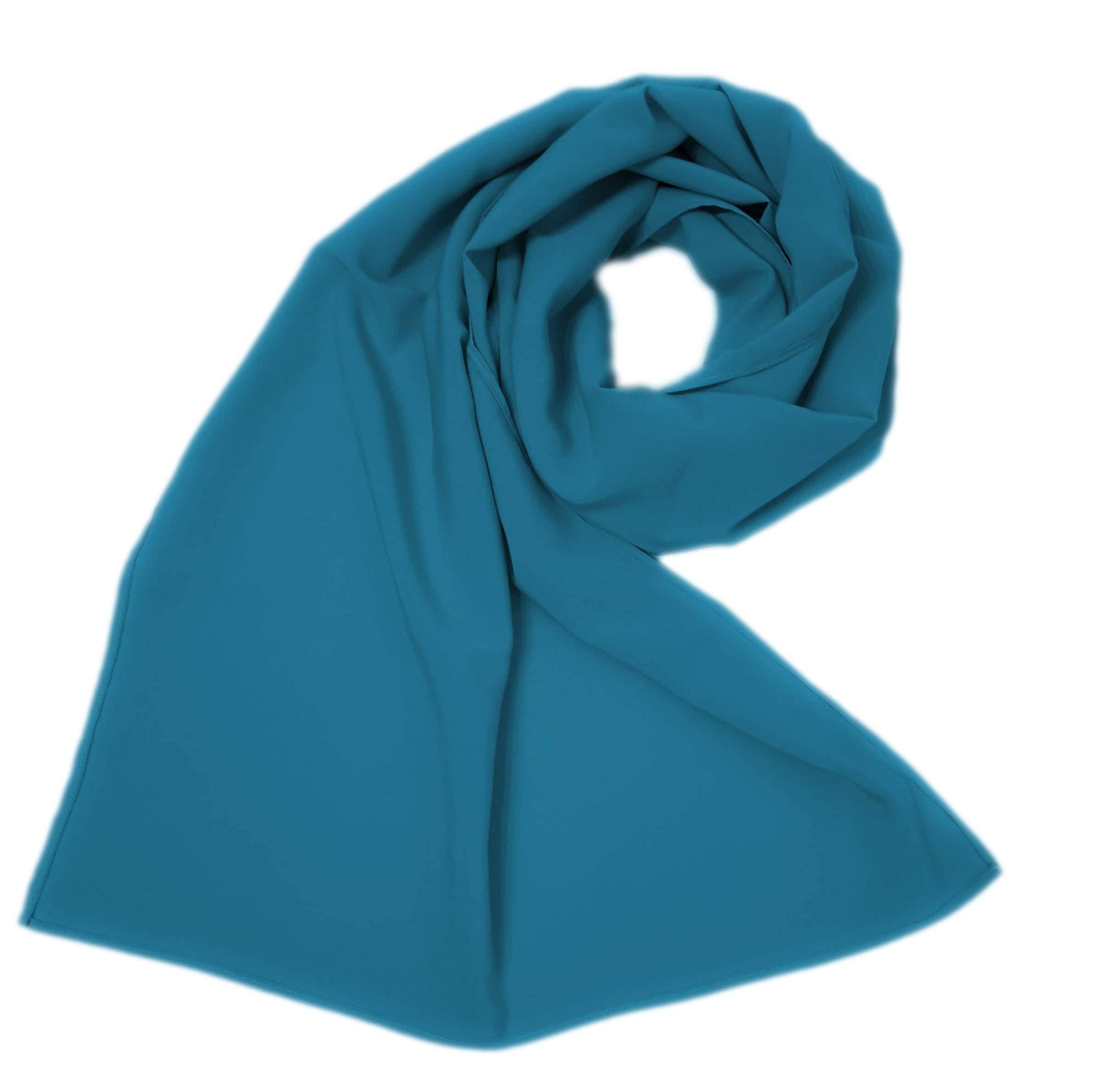 BRANDELIA - Wholesale Scarf - Women's - Crepe Silk Shawl · Emerald (50x150cm)0