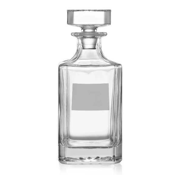 State of Colorado Etched Glass Whiskey Decanter for wholesale by Honeysuckle Home