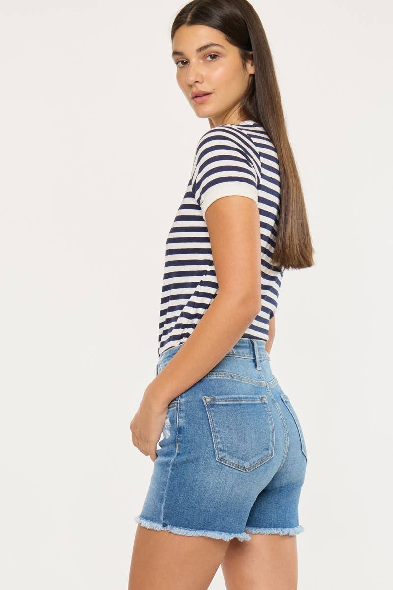 MEDIANO PANTALONES CORTOS DE MEZCLILLA DE TIRO ALTO OPEN PACK-KC9430M de venta al por mayor en Faire2