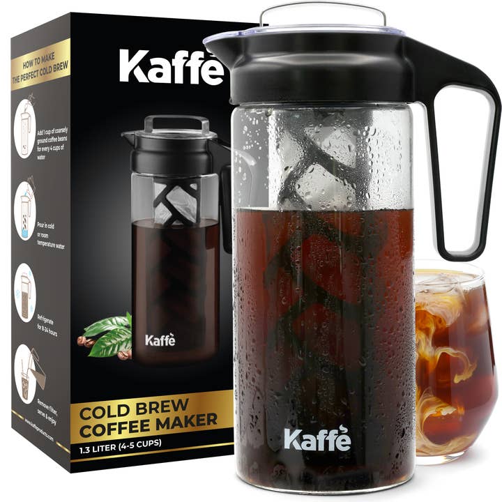 Kaffe - Wholesale Coffee Machine - Kaffe Cold Brew Coffee Maker, Glass Coffee Pitcher. 1.3L