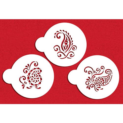 Juego de plantillas para galletas de cachemira de seda para venta al por mayor de Designer Stencils