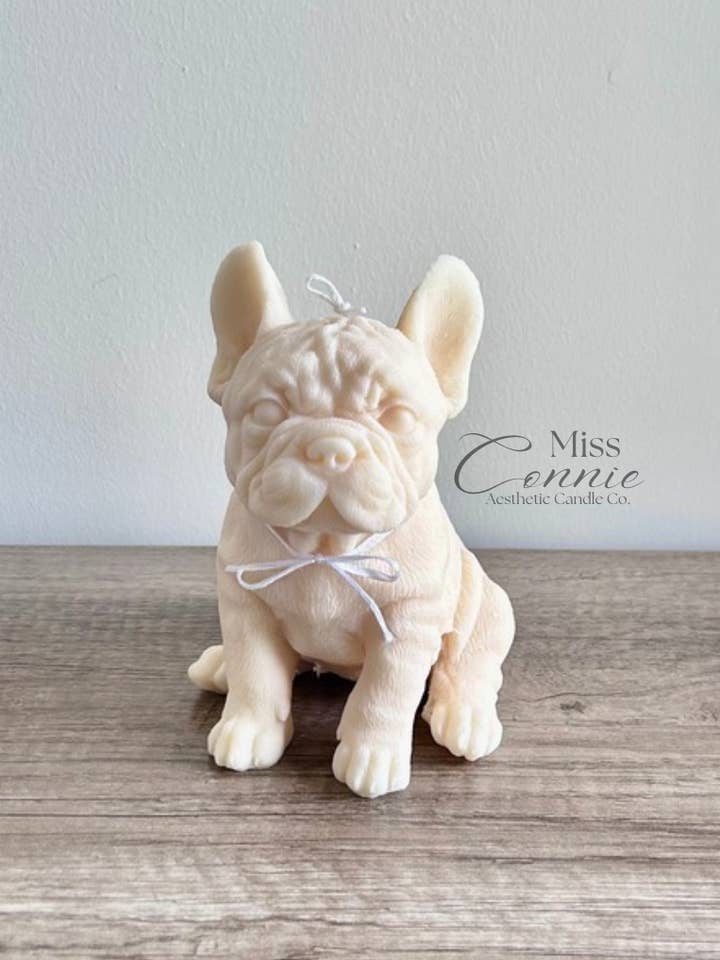 French Bulldog Puppy Dog Candle for wholesale by Miss Connie Candles