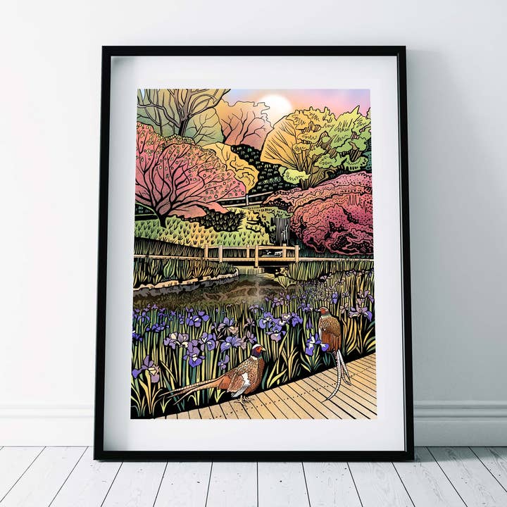 Konsttryck/Wakehurst Gardens/Iris Dell för wholesale av Freya's Prints