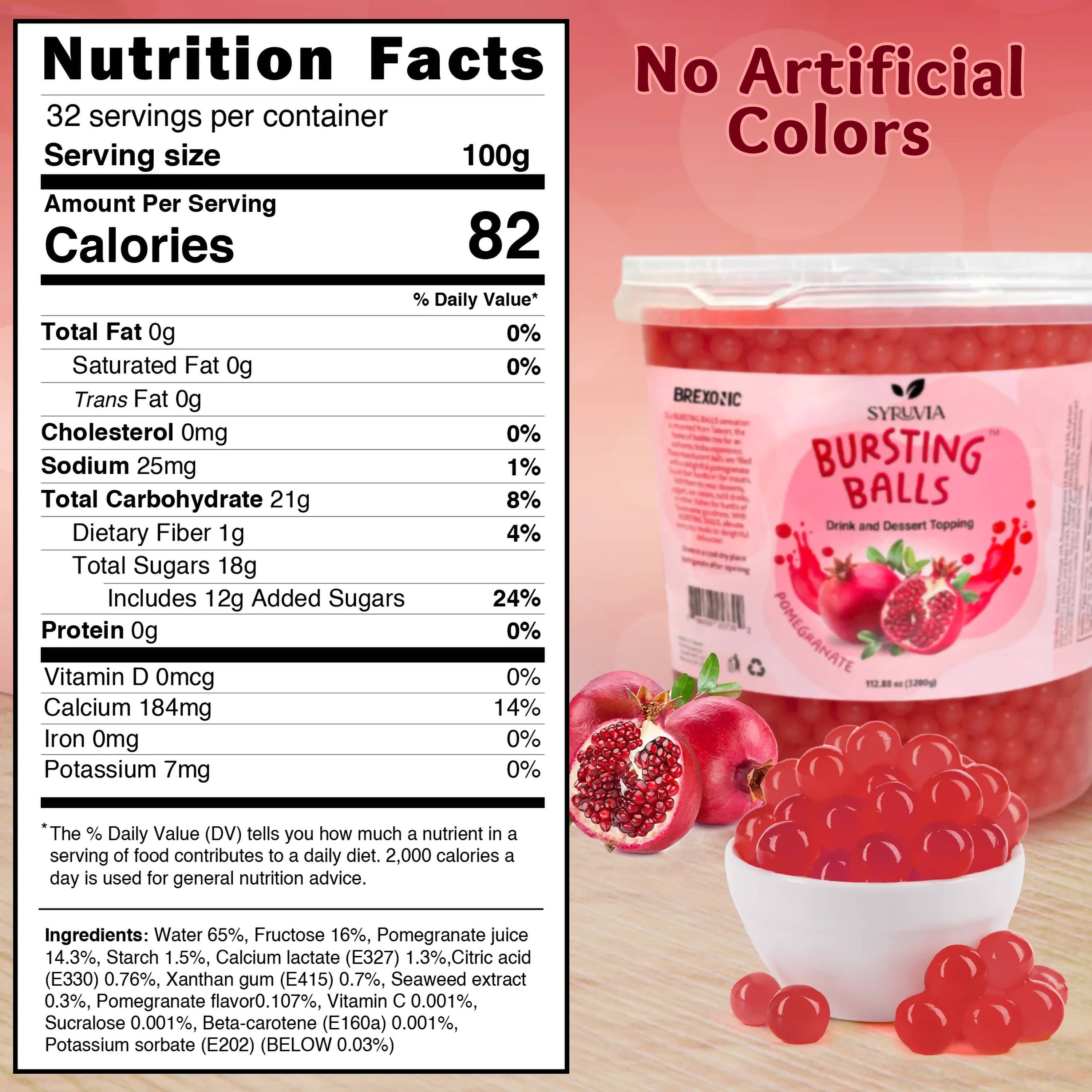 Syruvia - Wholesale Beverage Mix - 7 LB Pomegranate Flavored Popping Boba1