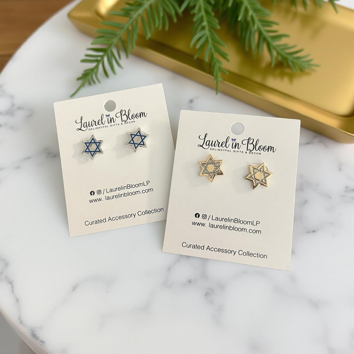 Laurel in Bloom - Wholesale Stud/Post Earrings - Star of David Earrings1