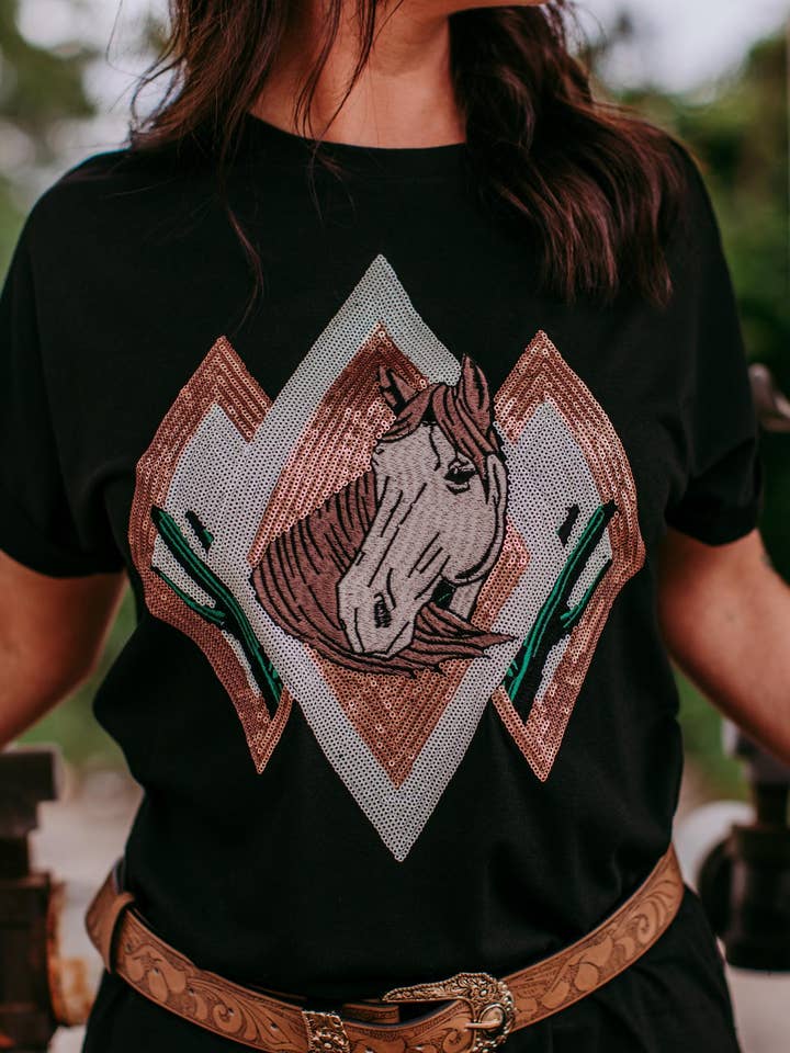 MK430 Desperado Sequin Embroidered Tee Dress for wholesale by GoldenU