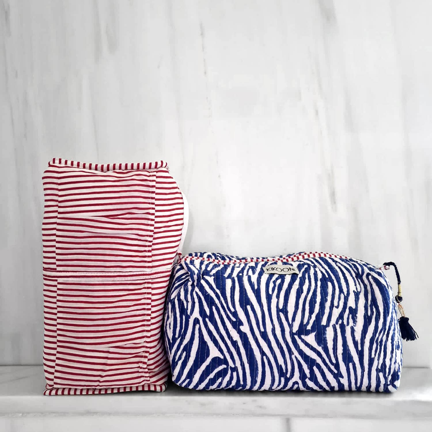 kikooni - Wholesale Makeup/Cosmetic Bag - handmade cosmetic bag "blue Zebra"2