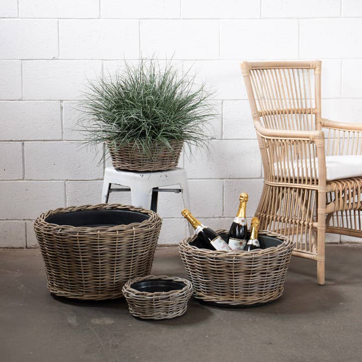 Willow Group - Wholesale Plant Pot - S/4 RD RATTAN PLANTERS2