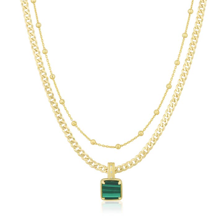 fyrkantig ädelsten | dubbla lager trotto för wholesale av Ela Rae Jewelry Llc.