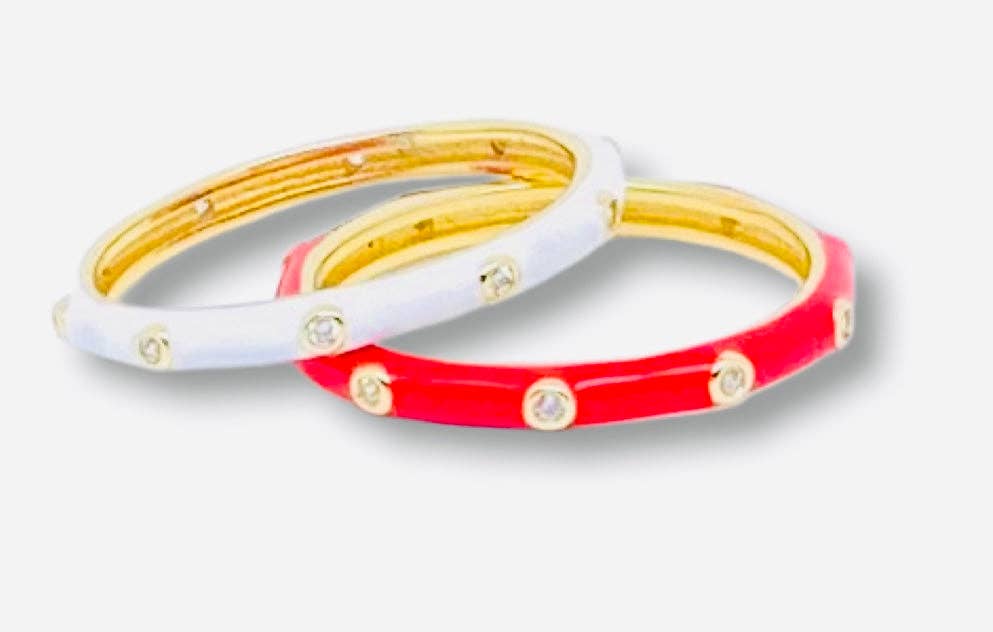 Color Shout - Vente Anneau/bague à empiler - R201-Couleurs de sororité : Ensemble de 2 bagues empilables en émail8