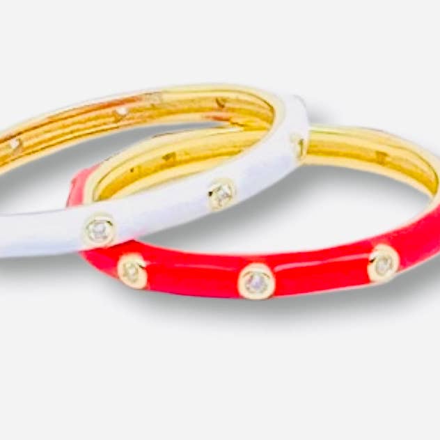 Color Shout - Venta al por mayor Anillo de banda/apilable - R201-Colores de Hermandad: Juego de 2 Anillos Apilables de Esmalte8