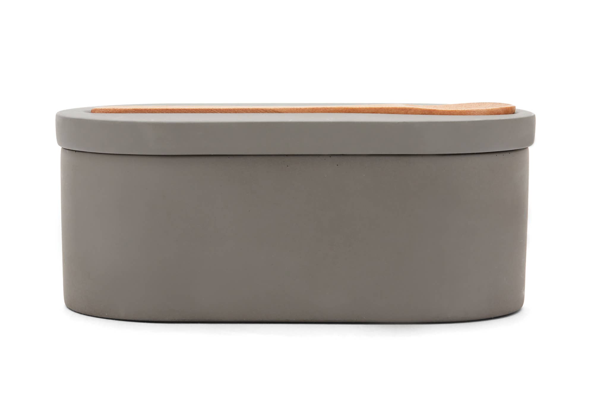 Fox Run Brands - Wholesale Salt Mill - Fox Run Cement Salt Cellar with Spoon, Grey,3"x 3.5"x 6.25"5