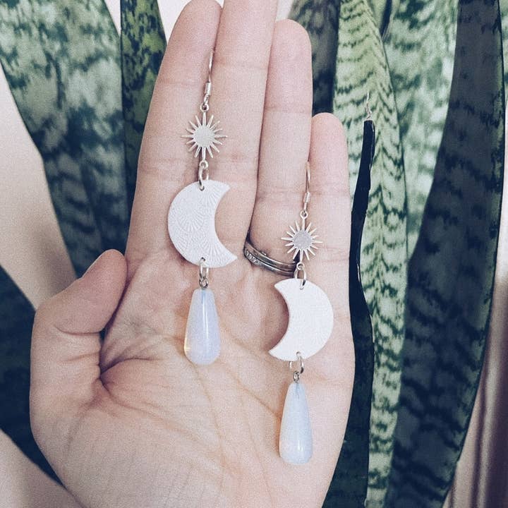 The Butterfly Effect - Vente Boucles d'oreilles pendantes - Croissant de lune Boho0