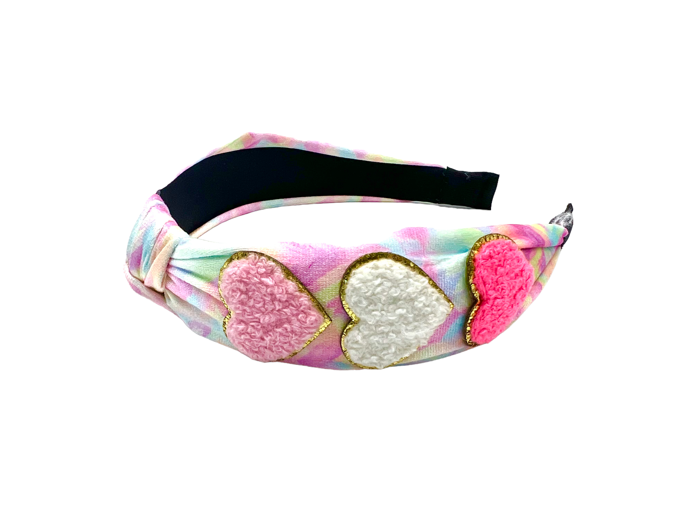 Mavi Bandz - Vente Bandeau – femme - Accessoires pour cheveux fille : bandeaux nœud cœur tie-dye universitaire1